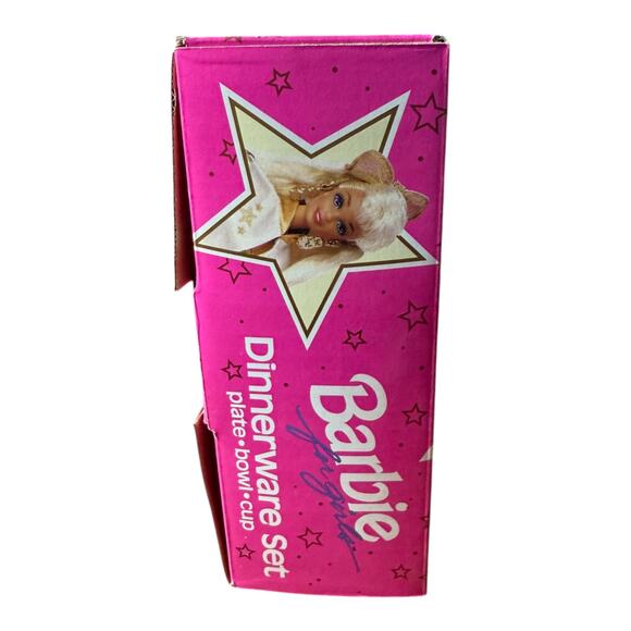 Vintage Barbie Dinnerware Set 1993 3 Pieces Plate-Bowl-Cup NB110 - New in Box - Picture 9 of 11